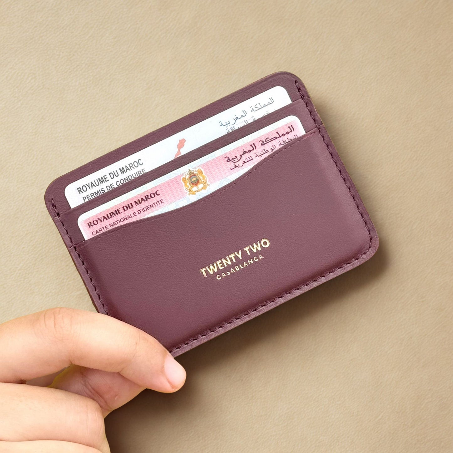 T102 - Porte Cartes Minimaliste en Cuir